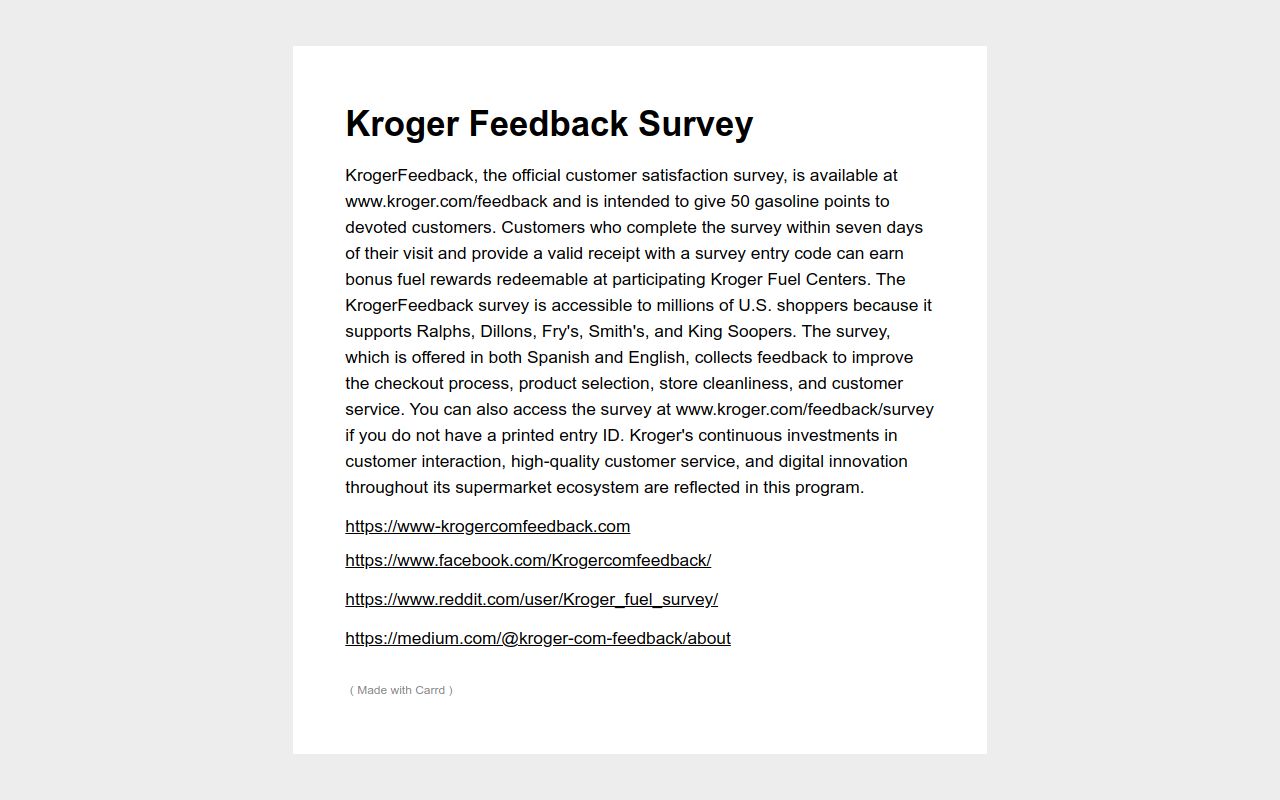 Kroger Feedback Survey Kroger feedback survey